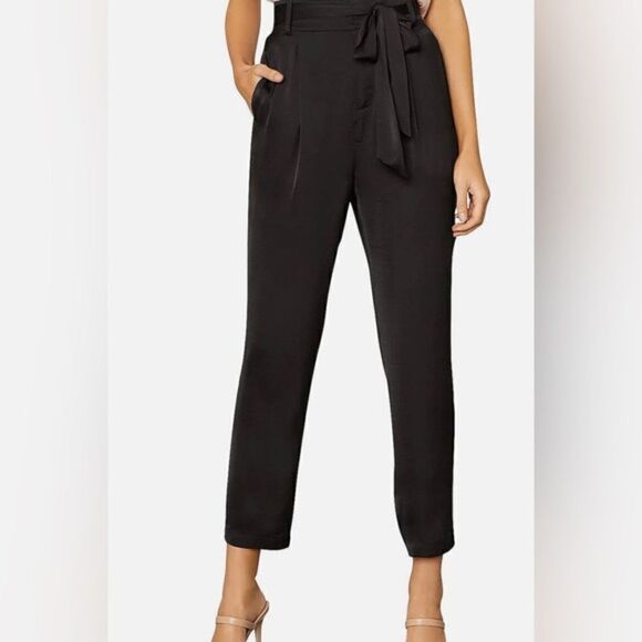 cupcakes & cashmere Pants - Cupcakes & Cashmere Lindsey Paper Bag High-Waisted Pant - Black